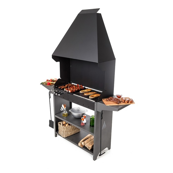 Мангал Professional Standart Zont PSZ3000, 158.2×41.2×207.9 см, 3 мм, полки, с крышей