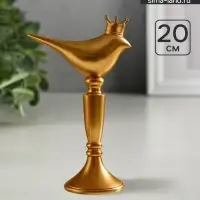 Фигура полистоун &laquo;Птица в короне&raquo;, золотая, 14.3&times;8&times;20 см