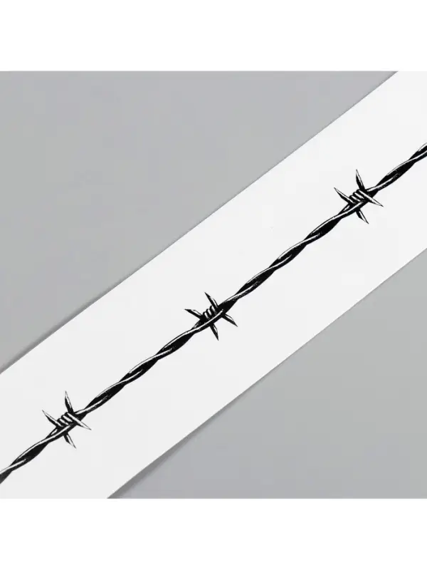 Переводная тату на тело чёрная «Браслет. Колючая проволока», 20×3 см Переводная тату на тело чёрная «Браслет. Колючая проволока», 20×3 см