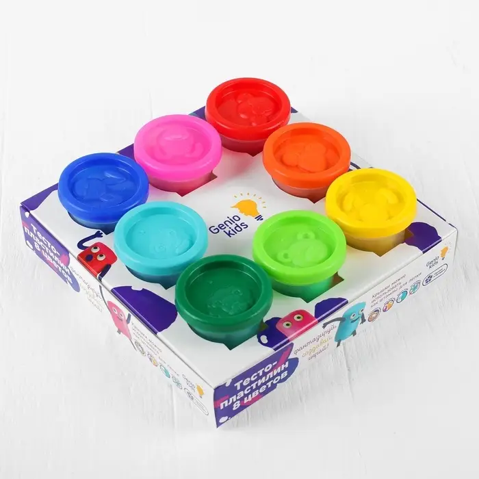 Тесто для лепки для детей, набор 8 цветов по 50 г