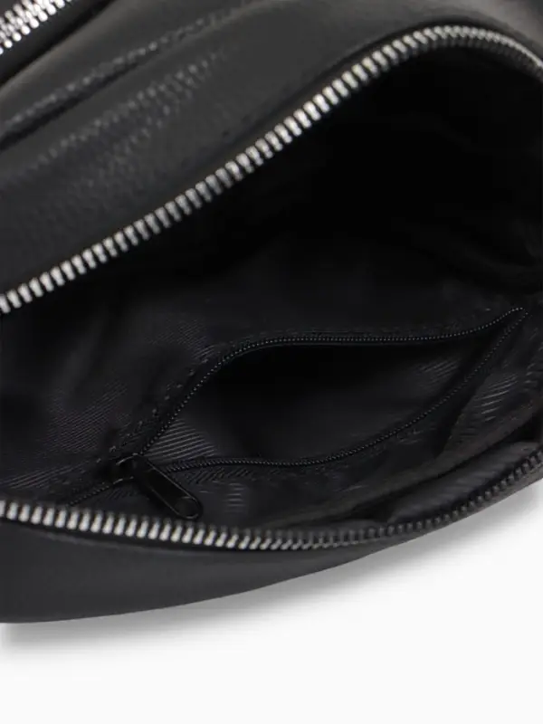 Сумка женская кросс-боди TEXTURA на молнии, 16&times;7&times;17 см, чёрная