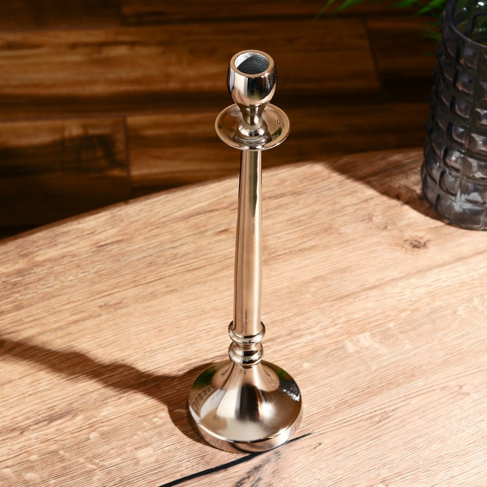 Подсвечник алюминий Подсвечник алюминий "Ампир" на 1 свечу 9,5х9,5х35 см