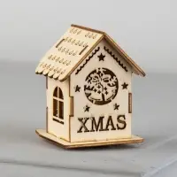 Ёлочная игрушка &laquo;Домик с колокольчиками&raquo;, 6&times;4.5&times;4.5 см, от батареек, свечение тёплое белое