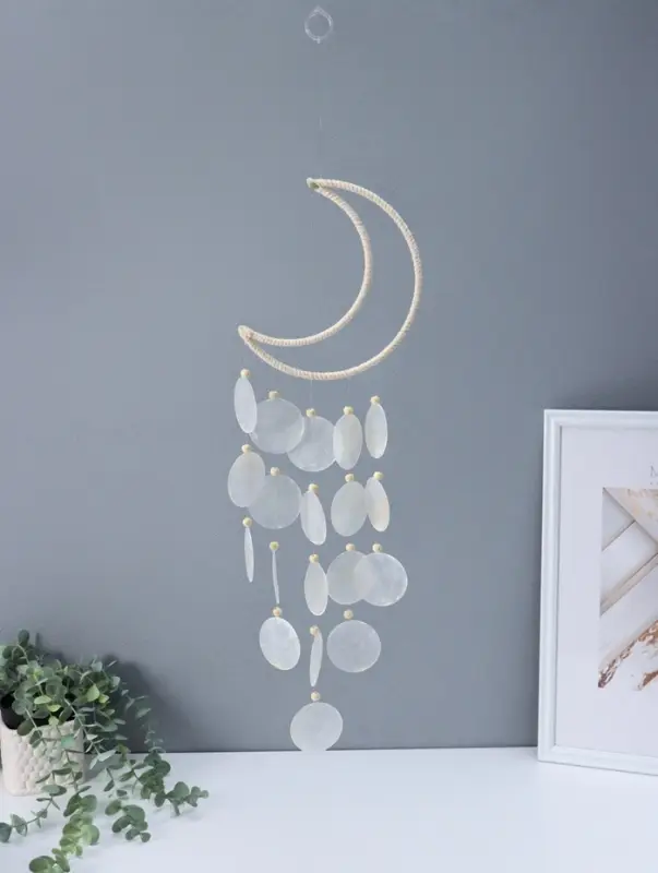 Ловец снов "Месяц" перламутр 19 кружков d=4,8 см 15х50 см