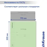 Тетрадь 12 листов в линейку &laquo;Классика с линовкой&raquo;, обложка мелованный картон, блок офсет, зелёная