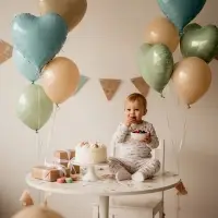 Воздушные шары фольгированные 17" "Сердце" цвет кремовый сатин, набор 5 штук