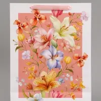 Пакет подарочный &laquo;Цветы&raquo;, 31&times;40&times;11.5 см