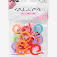 Кольцо-маркер для вязания, d=1.6 / 2.1 см, 20 шт., разноцветное