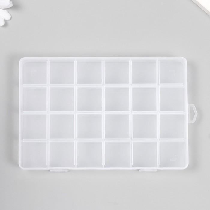 Шкатулка пластик для мелочей Шкатулка пластик для мелочей "Прямоугольная" 24 отделения 18,8х13х1,7 см