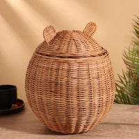Корзина с крышкой, 25х25х34 см, ротанг