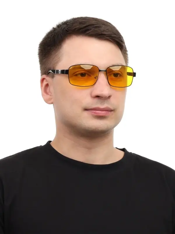 Очки для водителя, жёлтая линза, чёрный