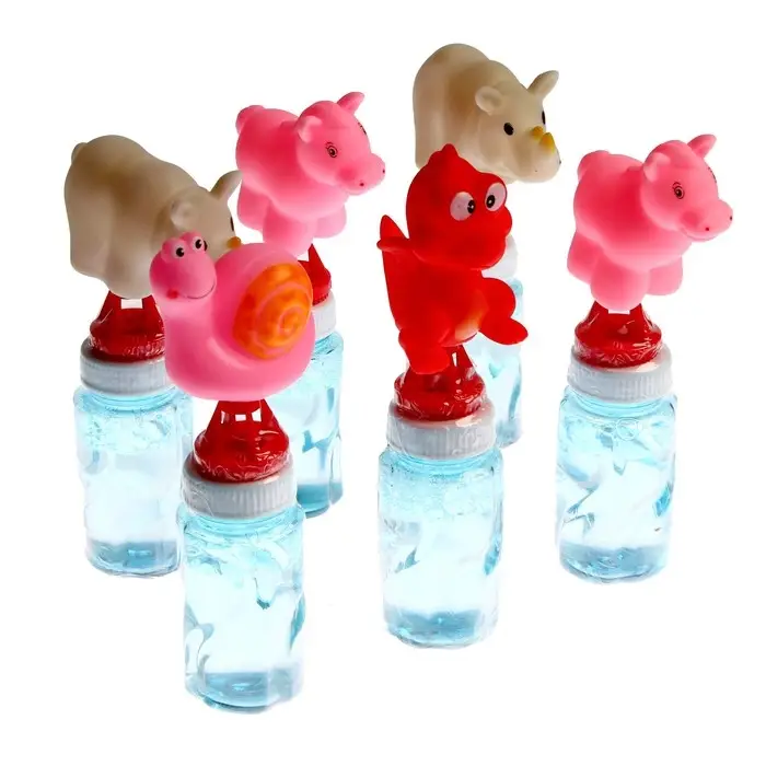 Мини генератор мыльных пузырей «Зверята» 50 мл, МИКС