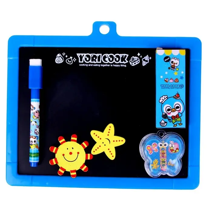 Доска для рисования магнитная двухсторонняя, под маркер и мел, губка, мел 3 шт., маркер, магниты 2 шт.