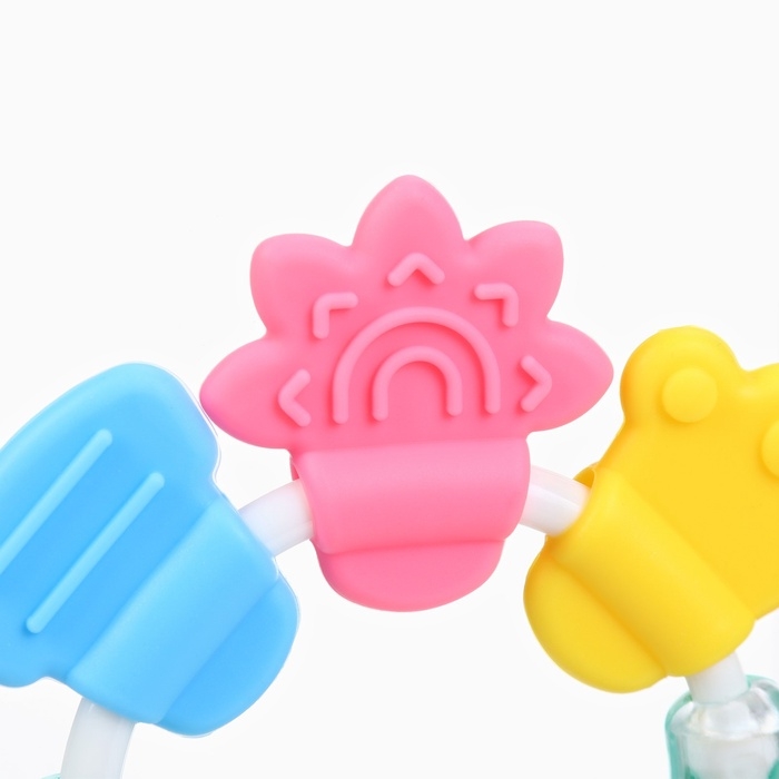 Прорезыватель погремушка Крошка Я «Браслетик», голубой/зеленый