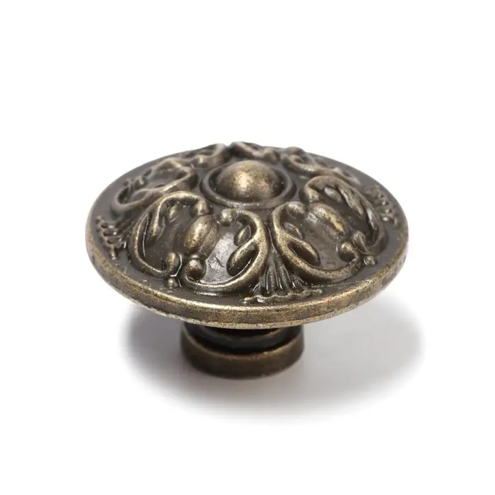 Ручка кнопка ТУНДРА VINTAGE 005, цвет старое серебро