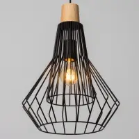 Светильник потолочный BayerLux &laquo;Крит&raquo;, 1&times;40 Вт, Е27, черный/коричневый, 30&times;30&times;42(142)см