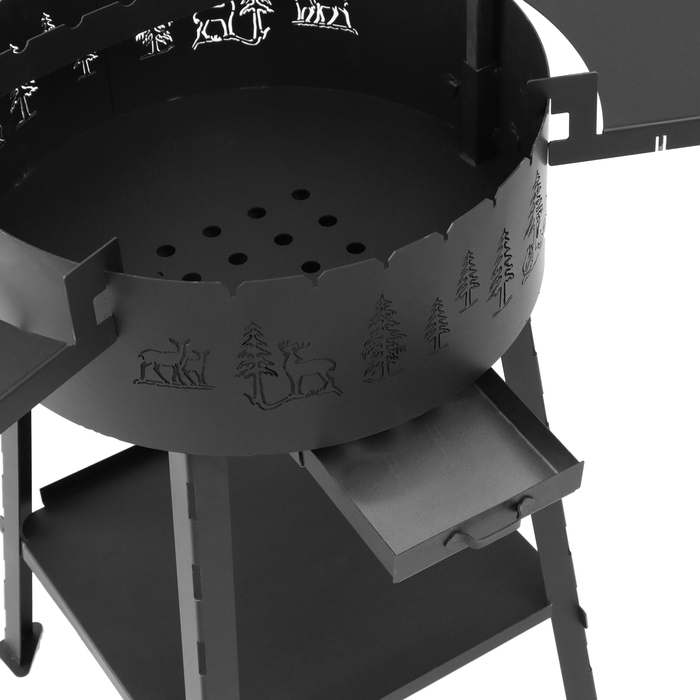 Мангал с вертелом, шампурами (6 шт), сталь 2 мм, 105х57х175 см Мангал с вертелом, шампурами (6 шт), сталь 2 мм, 105х57х175 см