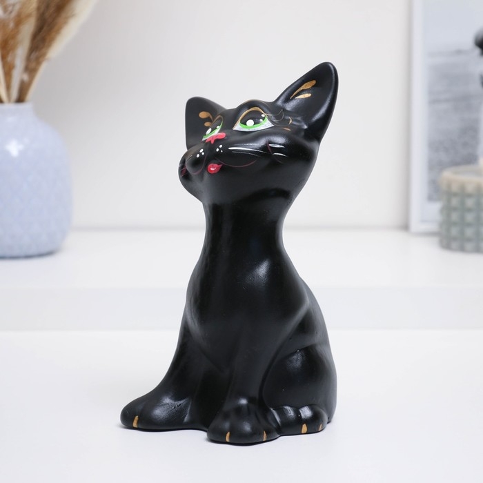 Копилка Копилка "Кот Оскар" чёрный, 12х13х23см