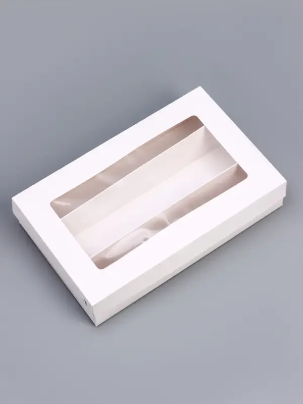 Коробка для макарун, с ложементом, белая 26.5&times;16.5&times;5.5 см