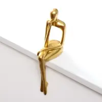 Сувенир полистоун "Девушка в раздумьях" золото 23х5х9 см Сувенир полистоун "Девушка в раздумьях" золото 23х5х9 см