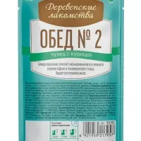Влажный Корм Для Кошек Деревенские Лакомства&laquo;Тунец с курицей&raquo; 50г