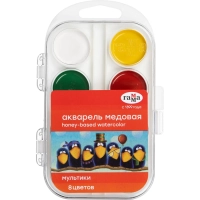 Краски акварельные Гамма Мультики,мед, Наб.08 цв,б/кисти,пластик 211046_8