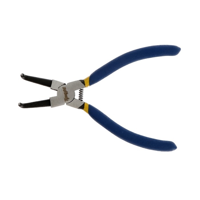 Съемник внутренних стопорных колец ТУНДРА, изогнутые губки на сжим, 150 мм Съемник внутренних стопорных колец ТУНДРА, изогнутые губки на сжим, 150 мм