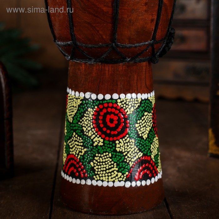 Сувенирный музыкальный инструмент Сувенирный музыкальный инструмент "Барабан Джембе Разноцветный" 13x13x24 см, МИКС