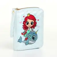 Кошелёк детский &laquo;Русалочка&raquo;, на молнии, голубой