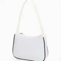 Сумка молодёжная на молнии, с принтом, 24&times;6.5&times;17 см, белая