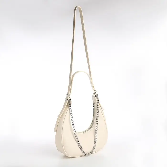 Сумка женская багет TEXTURA на молнии, 28&times;7&times;26 см, молочная