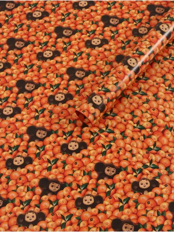 Бумага упаковочная глянцевая двусторонняя «Чебурашка», 70 х 100 см Бумага упаковочная глянцевая двусторонняя «Чебурашка», 70 х 100 см