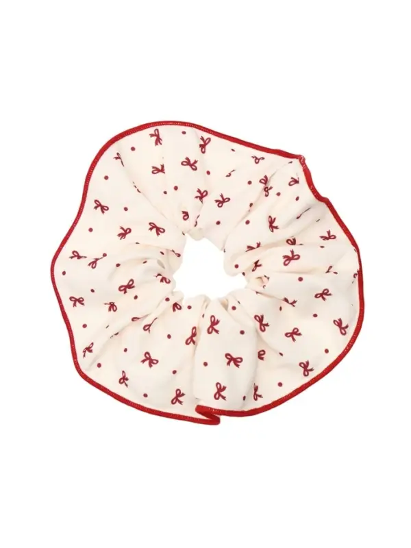 Резинка для волос "Орбита гранд" бантики, 15 см, молочно-красный