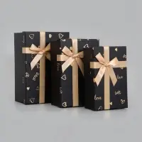Набор подарочных коробок 3 в 1, с бантом, 23&times;16&times;9.5 см, 21&times;14&times;8 см, 19&times;12&times;6.5 см