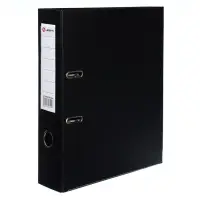 Папка-регистратор А4, 75 мм, Lamark, ПВХ, двухстороннее покрытие, металлическая окантовка, карман на корешок, собранная, черный/черный Папка-регистратор А4, 75 мм, Lamark, ПВХ, двухстороннее покрытие, металлическая окантовка, карман на корешок, собранная, черный/черный