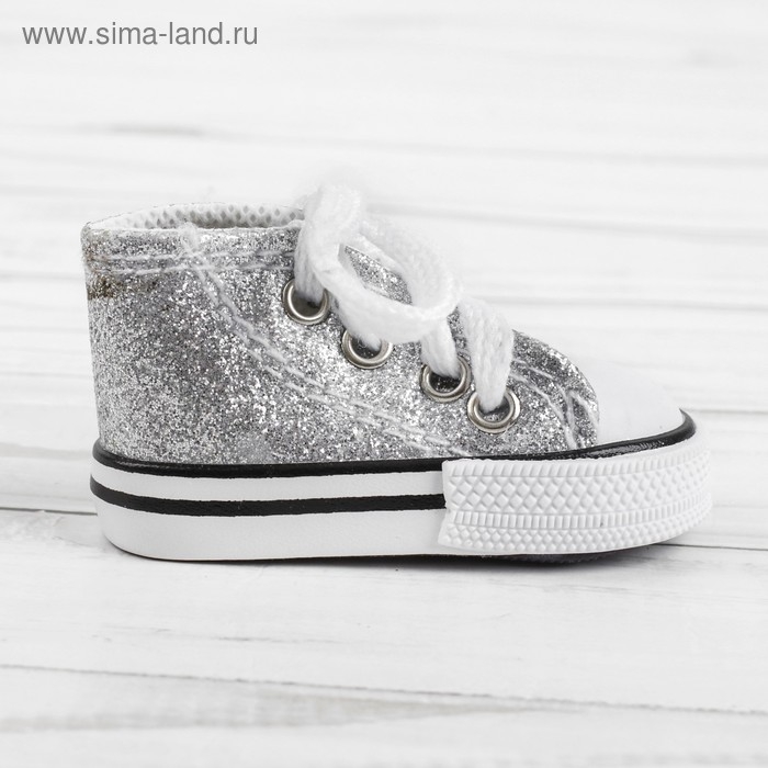 Кеды для кукол «Блёстки», длина подошвы: 7,5 см, цвет серебряный Кеды для кукол «Блёстки», длина подошвы: 7,5 см, цвет серебряный