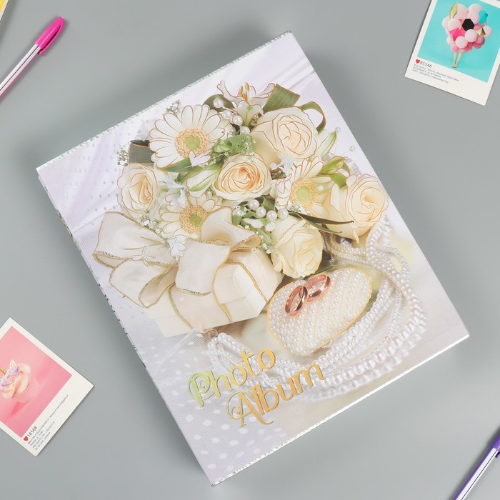 Фотоальбом на 400 фото 10х15 см "Свадебный букет" в коробке МИКС 33,5х27,5х5,5 см