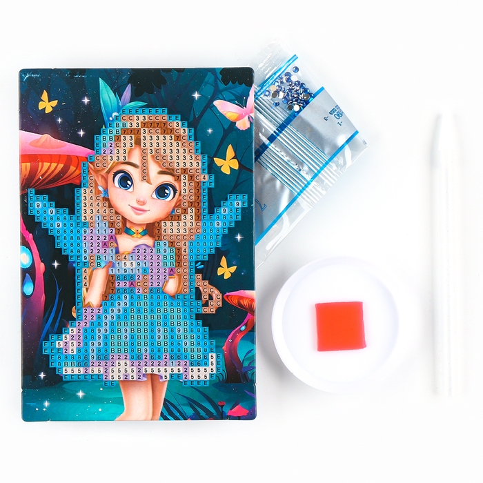 Алмазная мозаика для детей со светящимися стразами «Фея», 10 х 15 см, набор для творчества