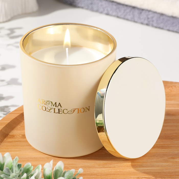 Свеча ароматическая в стакане  Свеча ароматическая в стакане "Aroma collection", 260 г, белый мускат, в тубусе