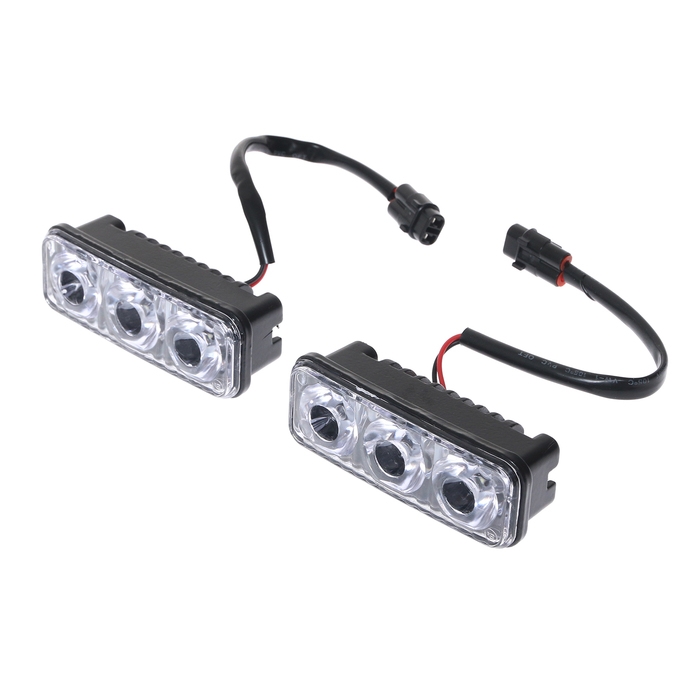 Дневные ходовые огни, 12 В, 3.6 Вт, 6000К, 3 LED, провод 138 см Дневные ходовые огни, 12 В, 3.6 Вт, 6000К, 3 LED, провод 138 см