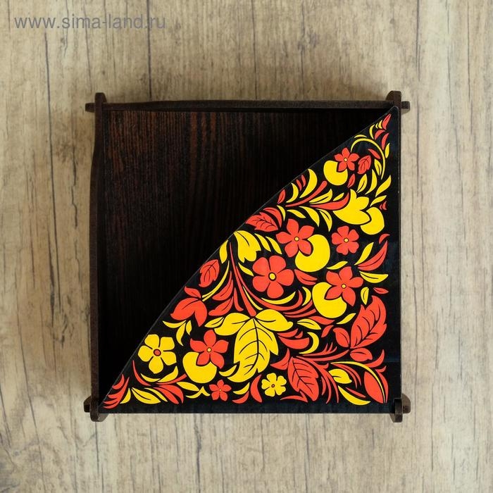 Салфетница деревянная  Салфетница деревянная "Хохлома чёрная", цветная