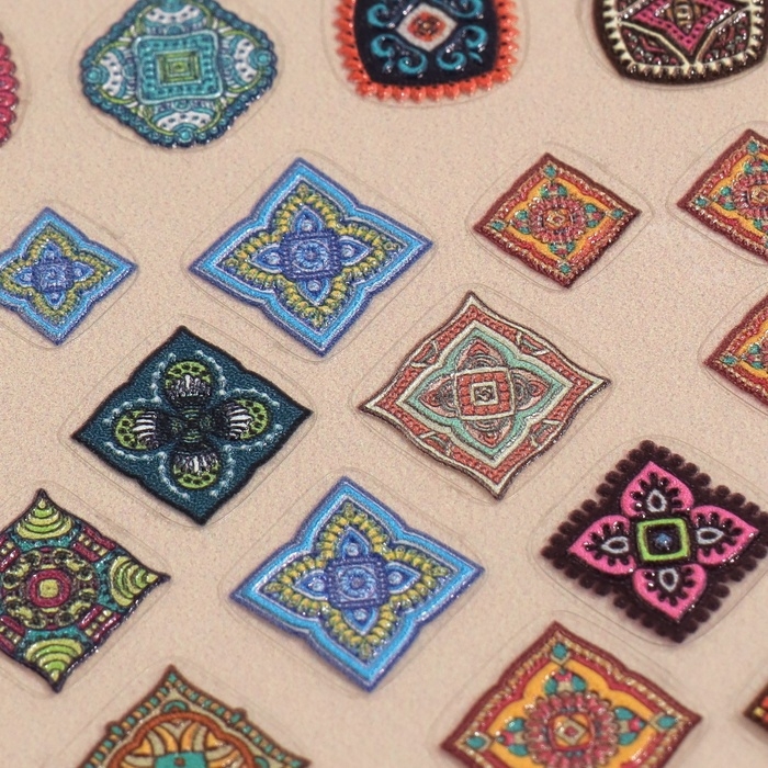 Наклейки для ногтей «Мозаика», объёмные, разноцветные Наклейки для ногтей «Мозаика», объёмные, разноцветные