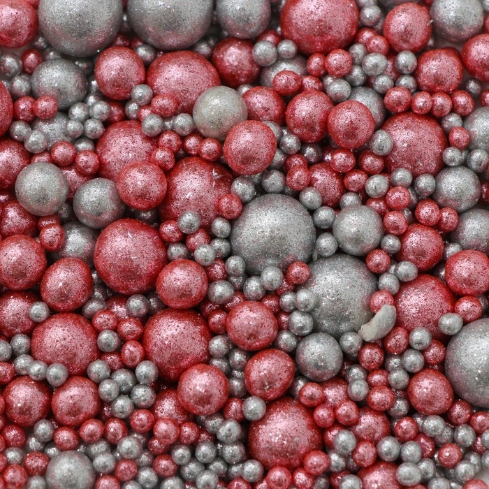 Кондитерская посыпка "Блеск": розовая, серебряная, 50 г