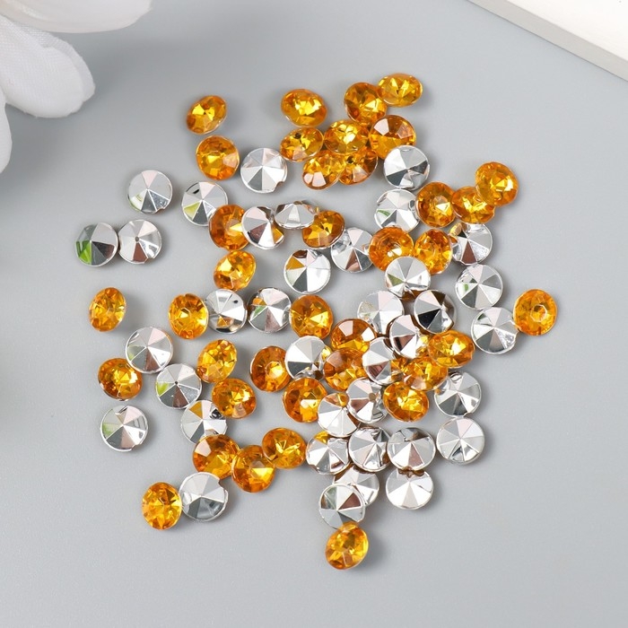 Декор для творчества в бутылочке Декор для творчества в бутылочке "Стразы. Ярко-жёлтый" набор 250 шт d=0,6 см 4х3х3 см