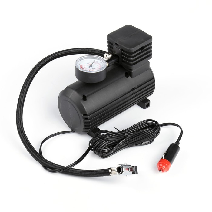 Компрессор автомобильный TORSO, 15 л/мин, провод 260 см, шланг 45 см, чёрный Компрессор автомобильный TORSO, 15 л/мин, провод 260 см, шланг 45 см, чёрный