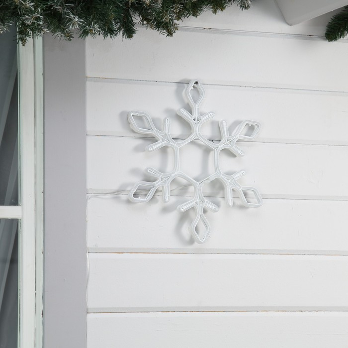 Неоновая фигура «Снежинка», 37 см, 288 LED, 12 В, 8 режимов, свечение синее/белое Неоновая фигура «Снежинка», 37 см, 288 LED, 12 В, 8 режимов, свечение синее/белое