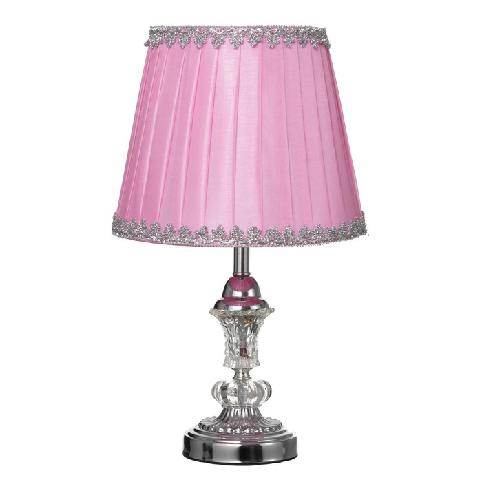 Лампа настольная Е27 220В "Розовая пастила" низ с подсветкой 42х25х25 см RISALUX