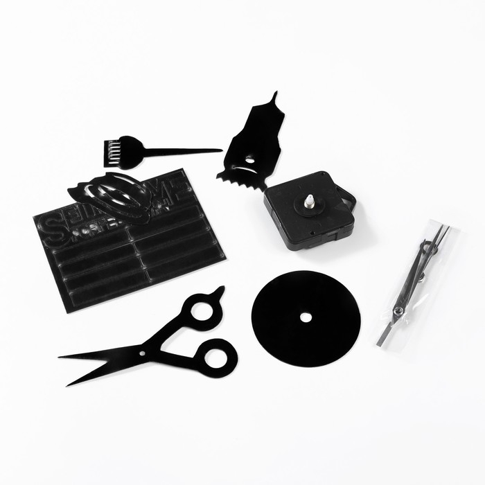 Часы настенные интерьерные, 3d "Парикмахер", наклейка, большие, d-45 см