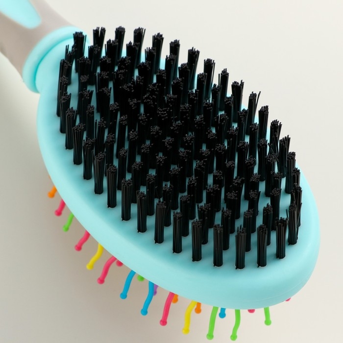 Двусторонняя щётка - расческа с волнистыми зубьями, средняя, 6 х 19 см, мятная Двусторонняя щётка - расческа с волнистыми зубьями, средняя, 6 х 19 см, мятная