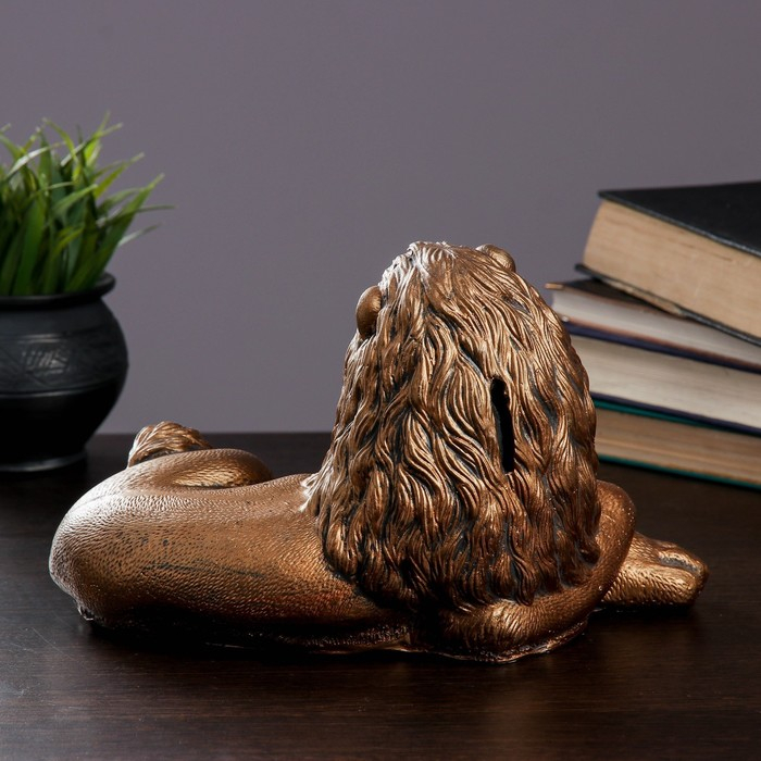 Копилка Копилка "Лев лежа малый" бронза, 28х15х18см МИКС